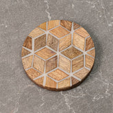 Wood Block Round Coasters